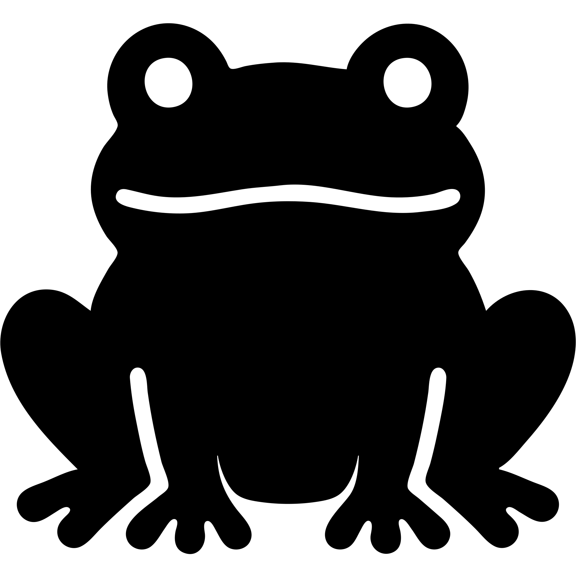 frog in solid black icon style emoji