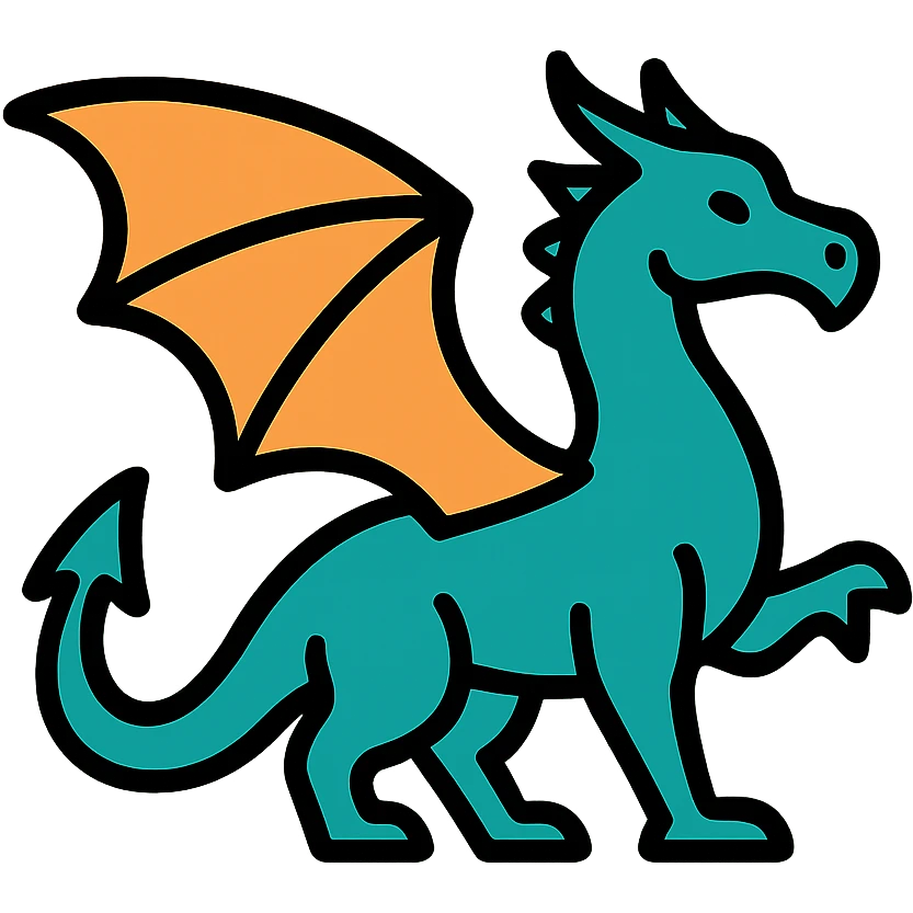 A majestic dragon with spread wings emoji