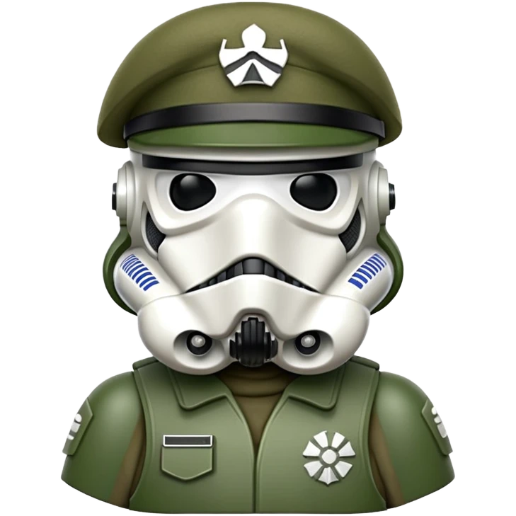 Stormtrooper wearing green beret emoji