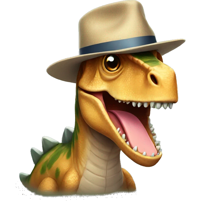 Dinosaur with hat emoji