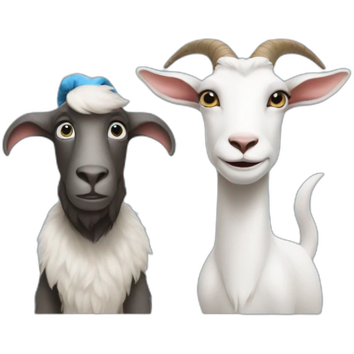 goat and a smurf emoji
