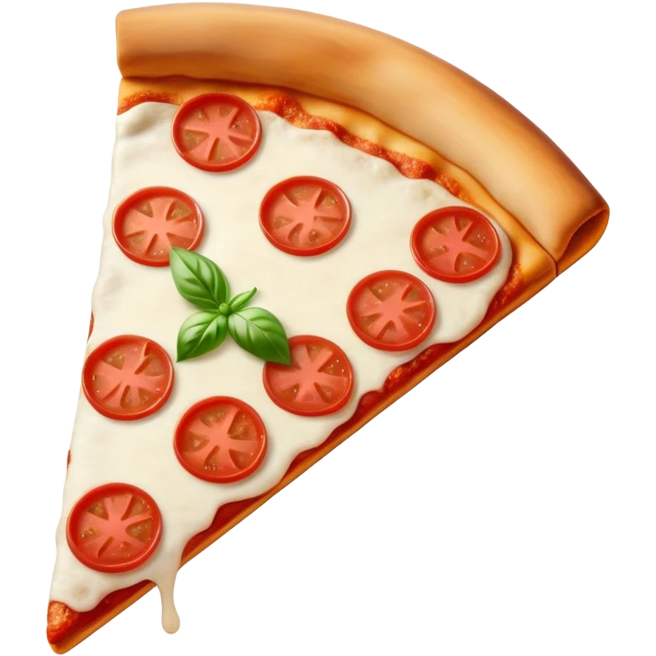 Pizza Napoletana Cinematic Realistic Pizza Napoletana Dish Emoji, depicted as a delicious slice of Neapolitan pizza with a thin, crispy crust, fresh tomato sauce, mozzarella, and basil, rendered with mouth-watering textures and vibrant, warm lighting. emoji