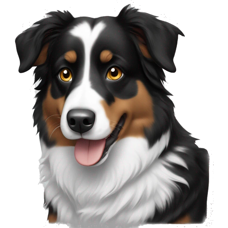 Black and white Australian shepherd emoji
