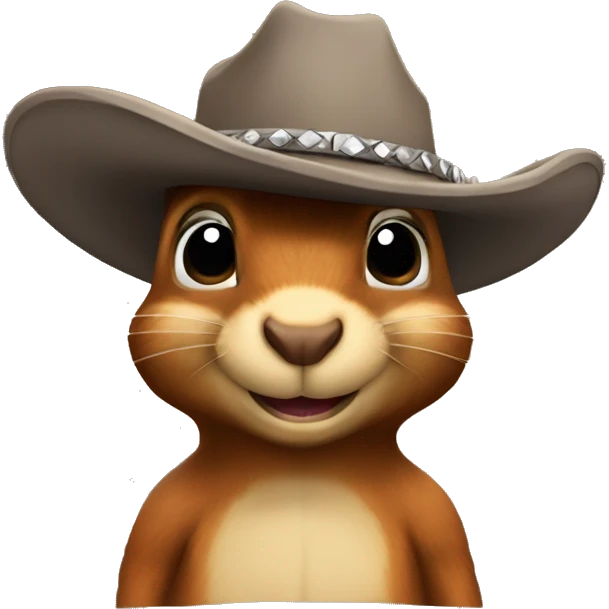 Cowboy hat wearing squirrel head no body  emoji