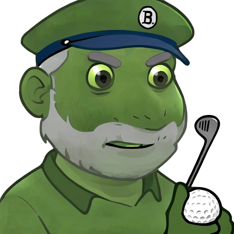 Golfer with grey beard emoji