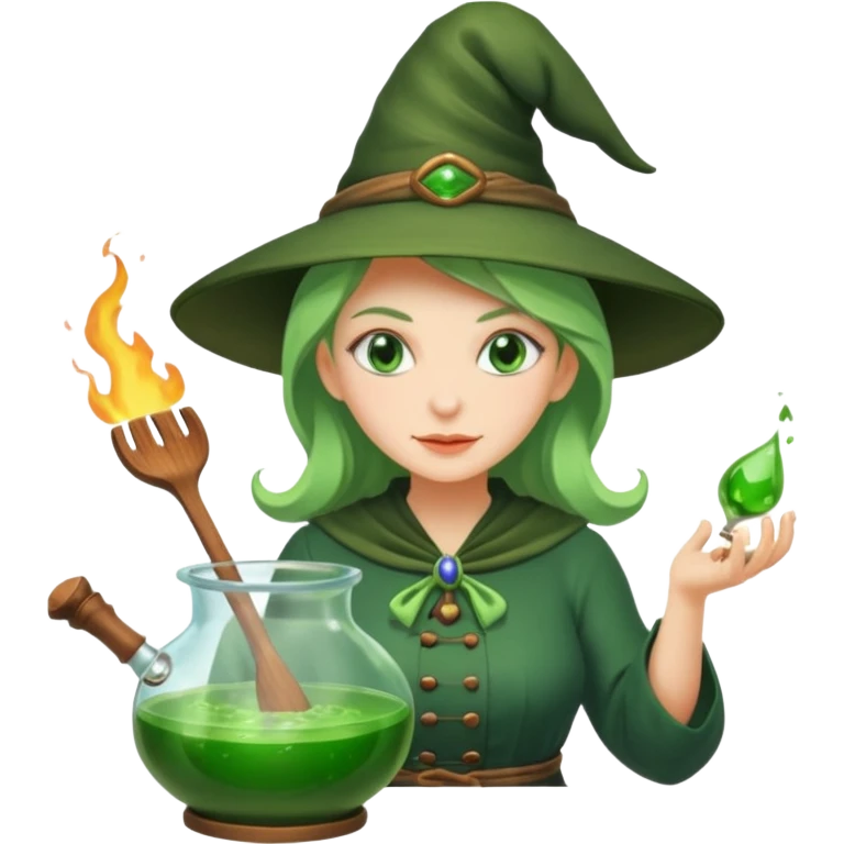 green witch cooking potion emoji