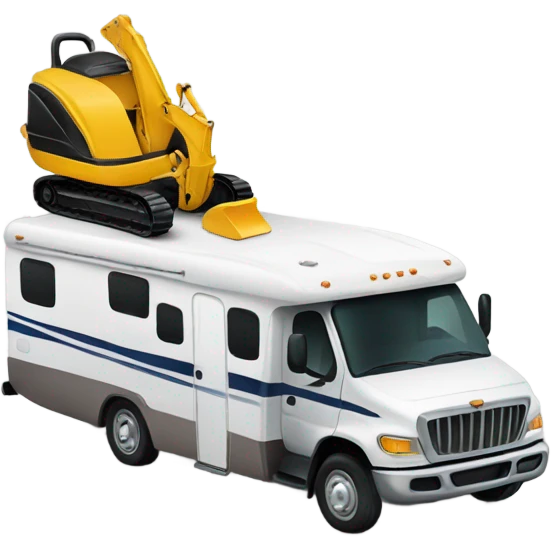 Recreational Vehicle and backhoe  emoji