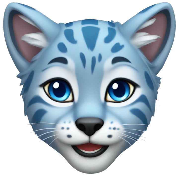 A blue lynx cub emoji