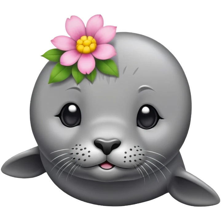 Seal with flower on the head emoji