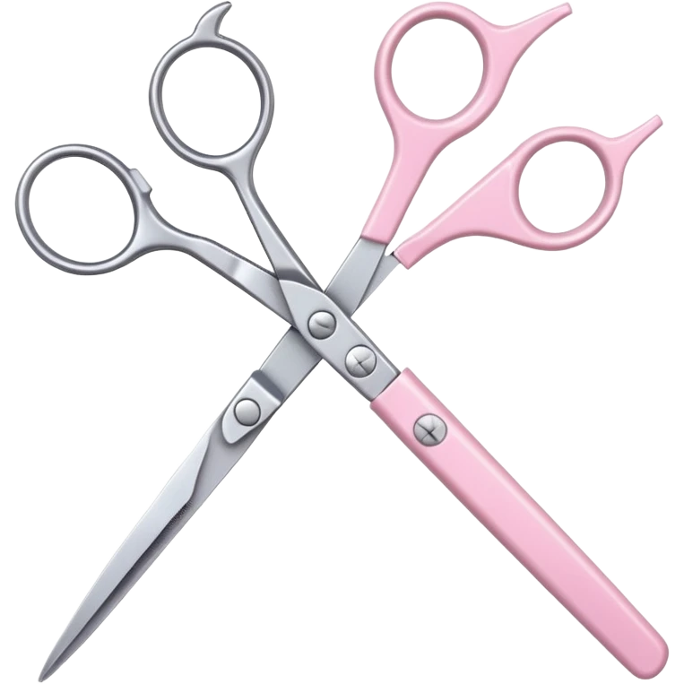 open hairdressing scissors pastel pink handles emoji