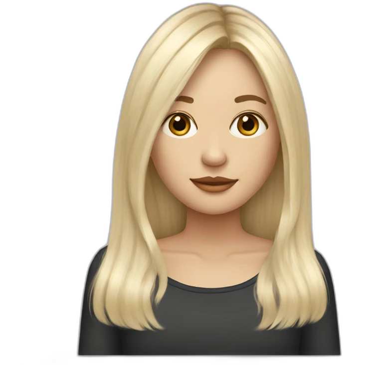 white long hair blonde girl with curtain bangs emoji