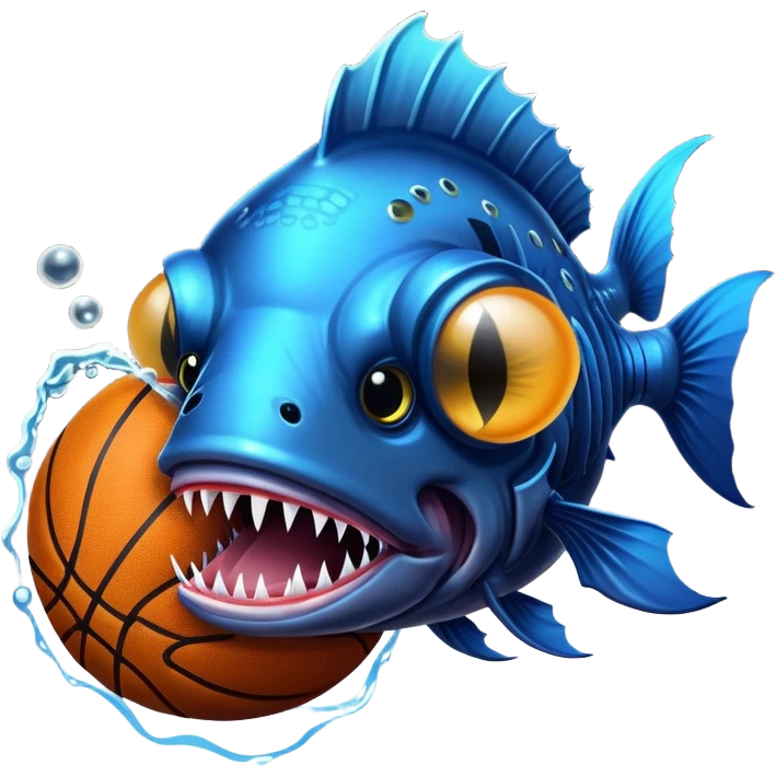 Angler fish with basketball for light  emoji