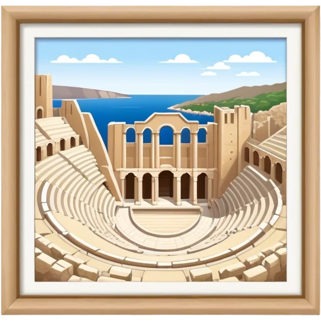 Odeon of Herodes Atticus Landmark Emoji – Depicting the ancient stone amphitheater on the Acropolis slopes. emoji