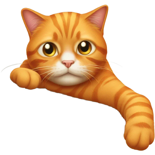 Orange cat in a weird position emoji