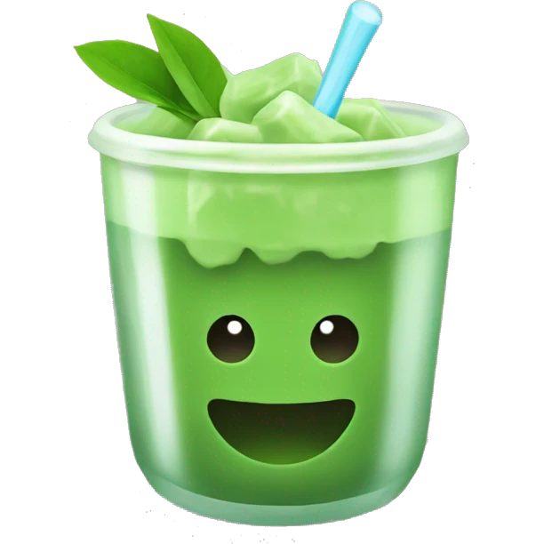 matcha with ice cubes in a cup emoji