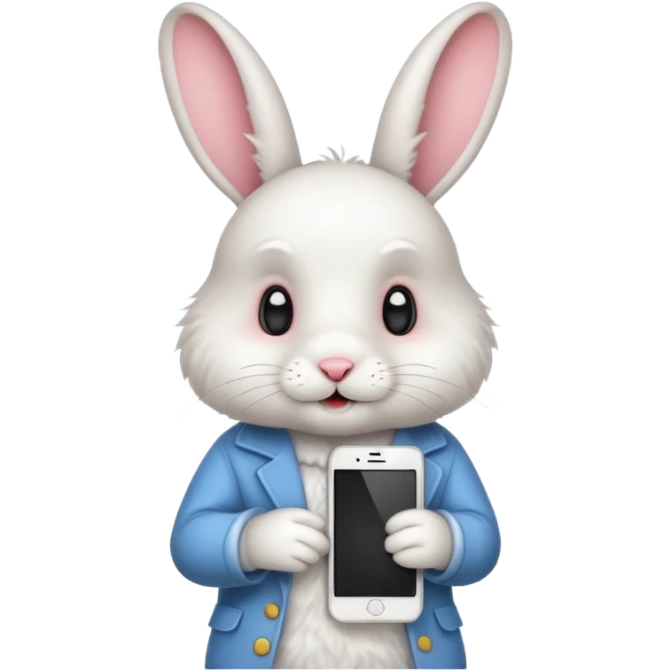 a rabbit playing on a phone emoji