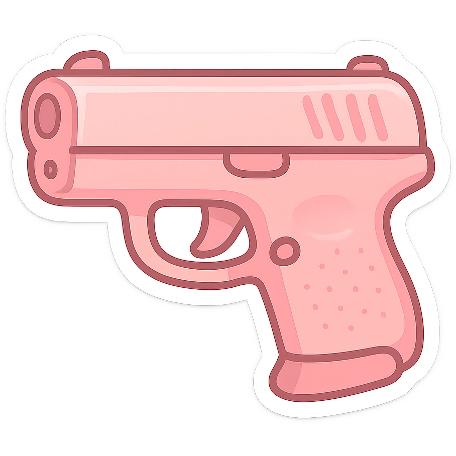 pink gun, playful, cartoonish, soft edges emoji