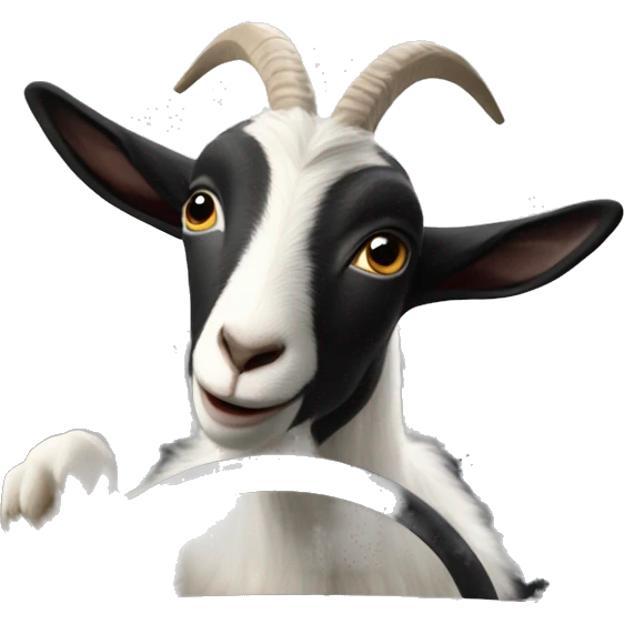 Goat in puffy black coat driving 2024 hummerEV emoji