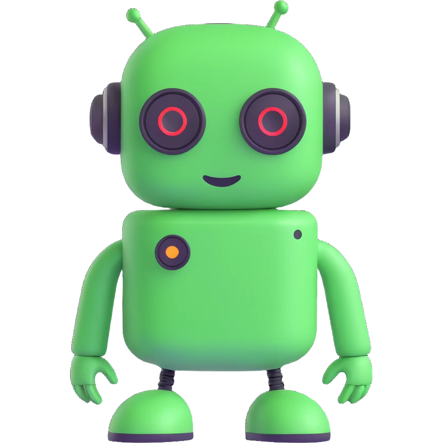 A green chat bot emoji