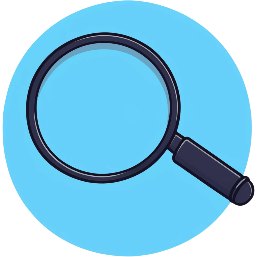 magnifying glass and graph emoji
