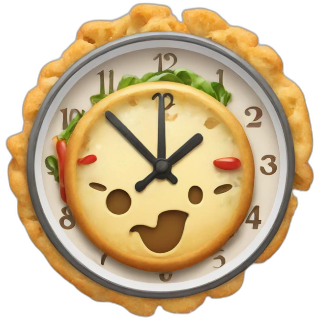 food with a clock overlayed emoji