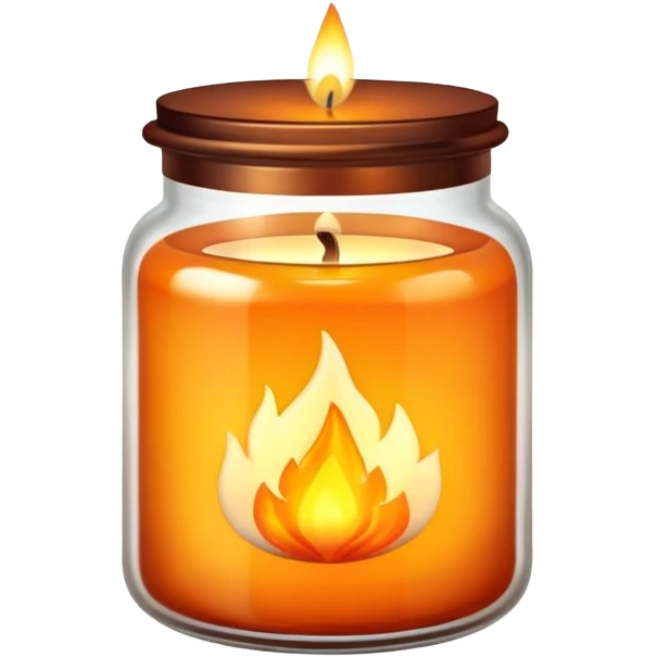 aesthetic scented candle with flame in a decorative glass jar emoji