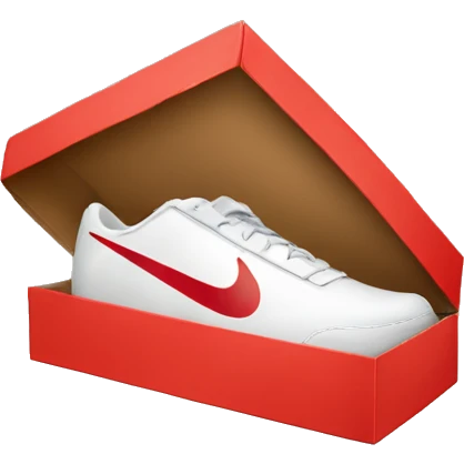 Plain Red shoebox with Nike logo emoji