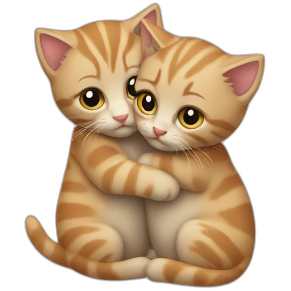 2 kittens hugging each other  emoji