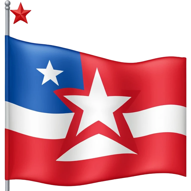 Bandeira do Pará vermelha com branco e a estrela no meio azul emoji