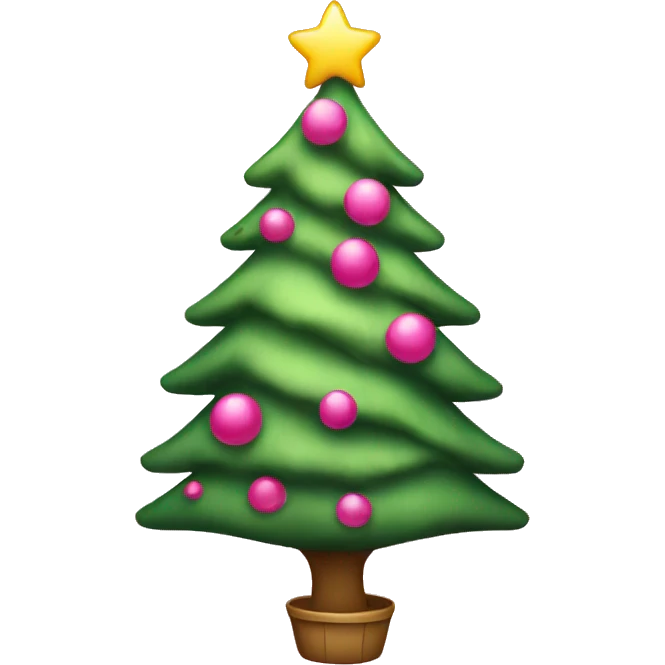 Chiritsmas tree with pink  emoji