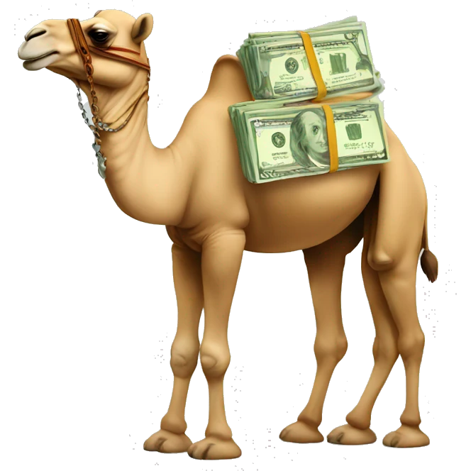 Camel carrying money  emoji