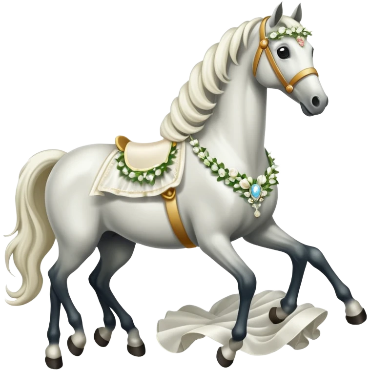 horse with a bridal train emoji