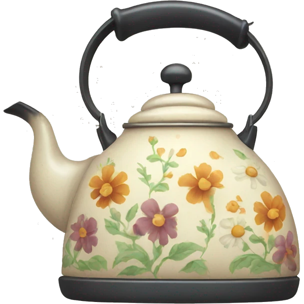 Vintage kettle with flower design emoji