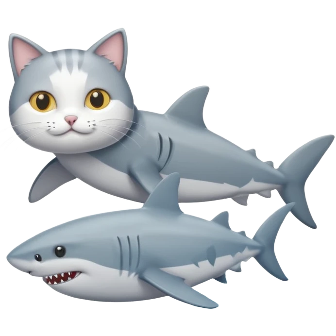 cat and shark emoji