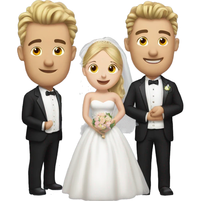 A bride head hog and a groom head hog emoji