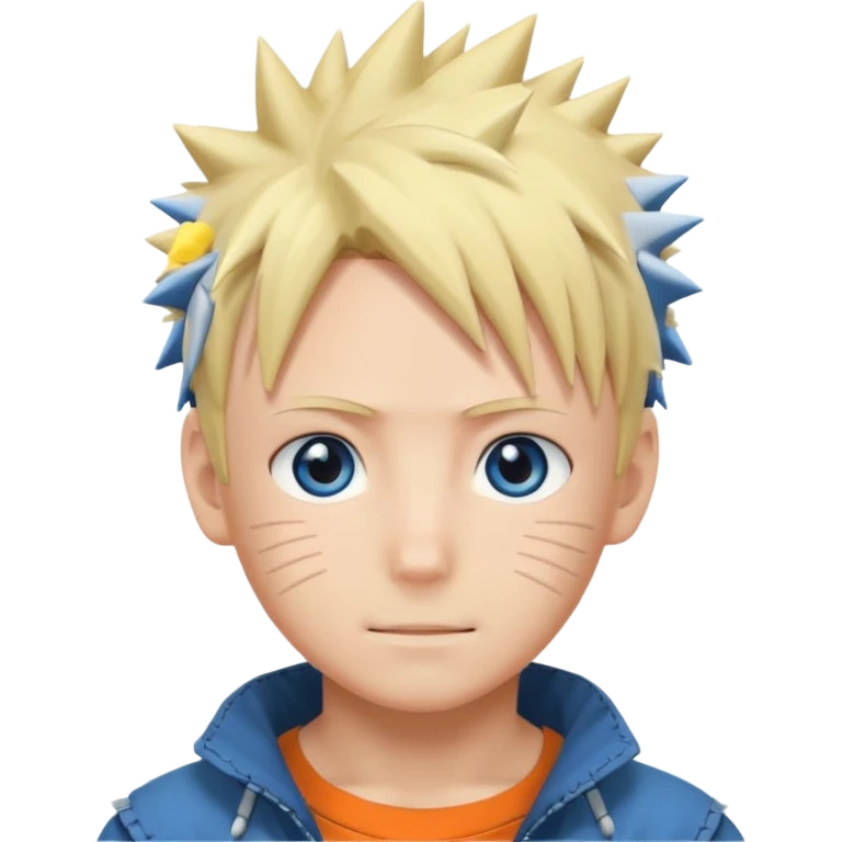 Naruto Anime style happy boy head emoji