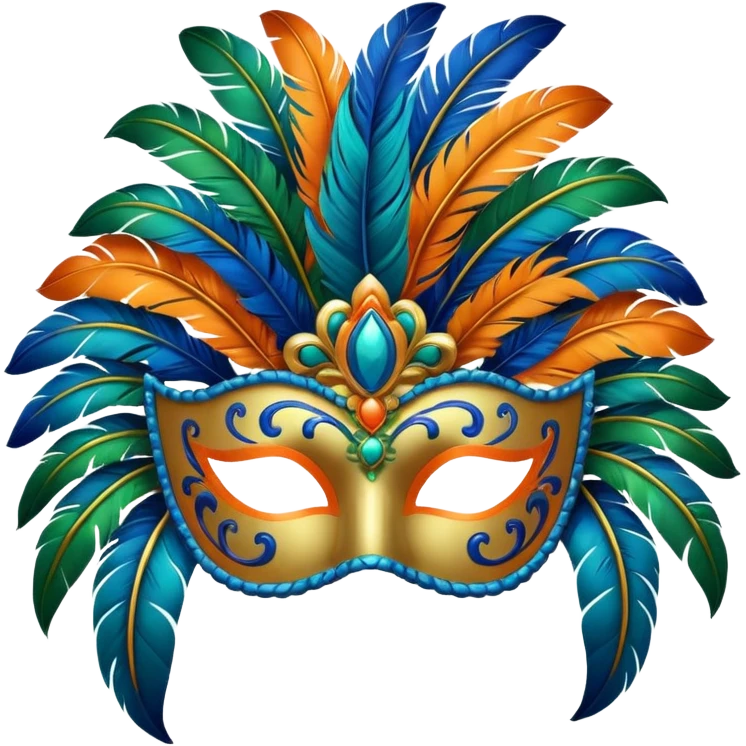 carnival mas costume, blue, green and orange preferably  emoji