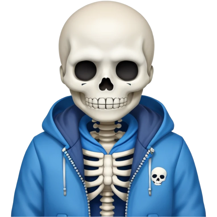 Sans from Undertale, skeleton character with blue jacket emoji