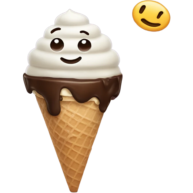 Coffee poured on one scoop of ice cream emoji