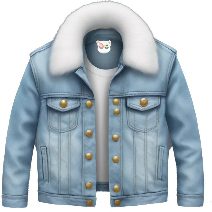 Light Denim Jackets with white fur emoji