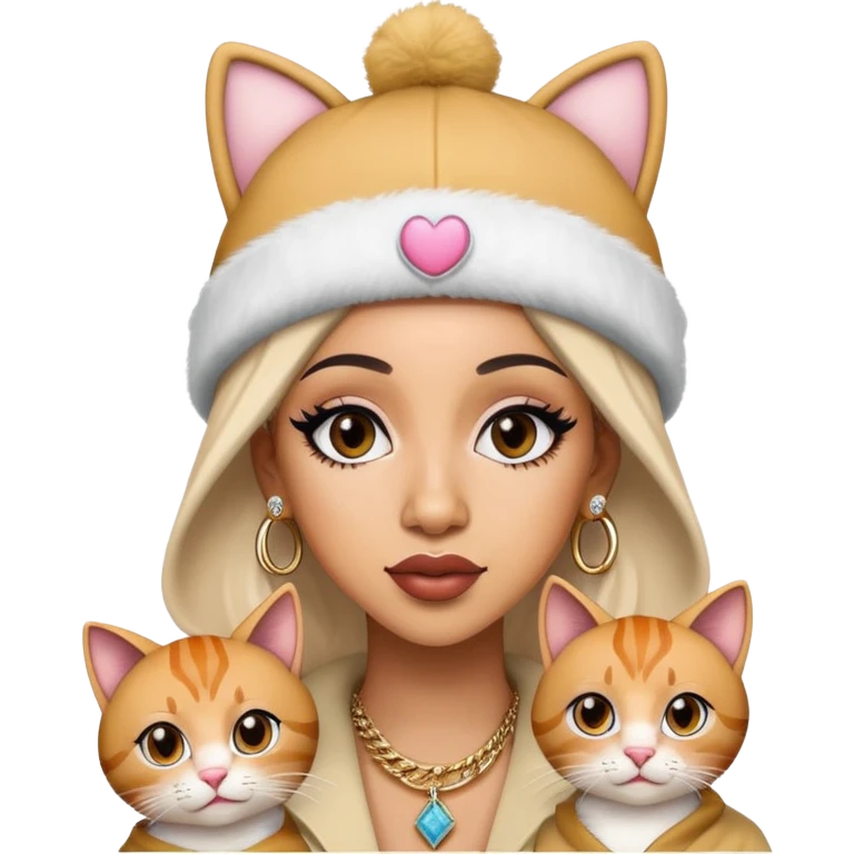 Cardi b wearing a cat hat emoji