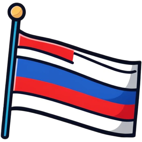 Flag of the Netherlands with red white and blue horizontal stripes emoji
