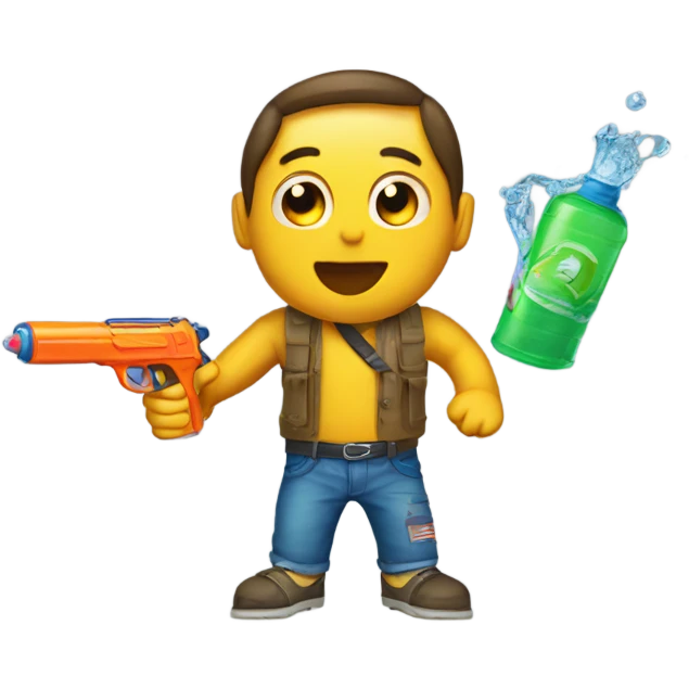 Drinking out of water gun emoji