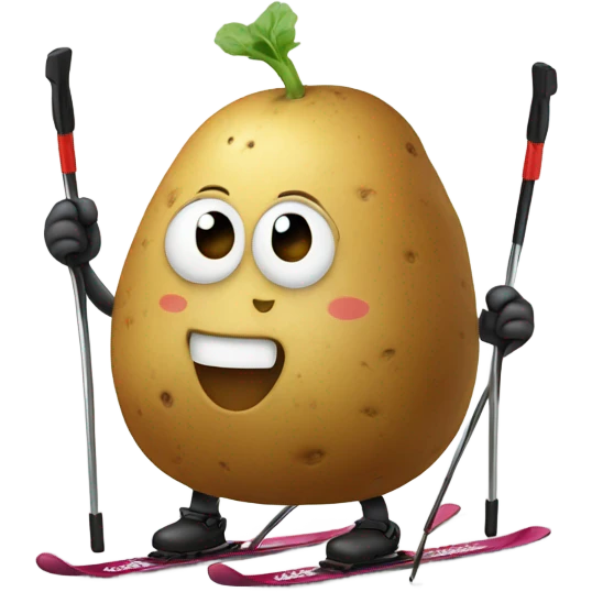 Skiing potato emoji