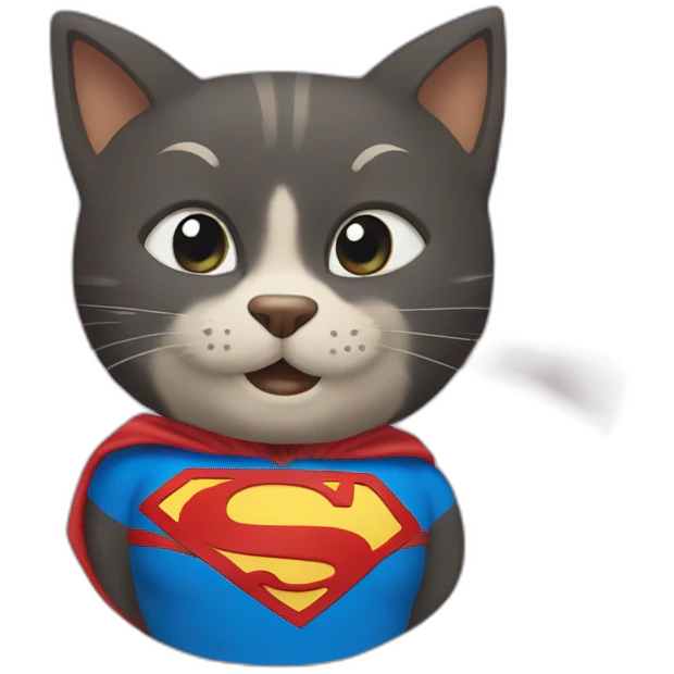 Un chat qui tombe mais super man le sauve emoji