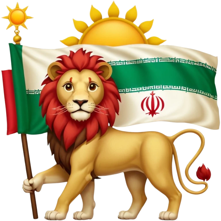 Please create the Iranian flag with the Lion and Sun on the center? emoji