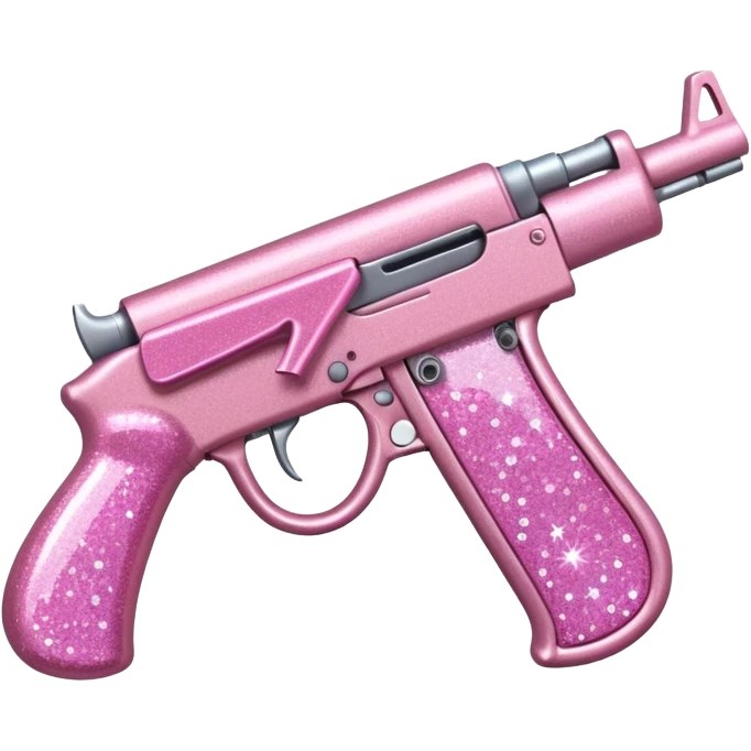 Pink glitter gun AK with bow emoji
