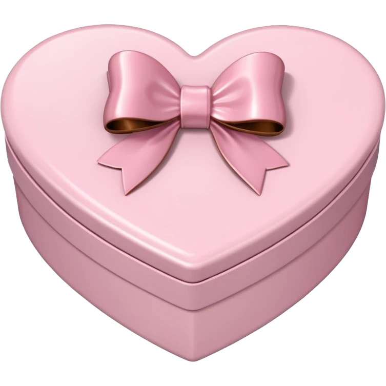 pale pink heart box, pale pink bow, filled with chocolates inside emoji