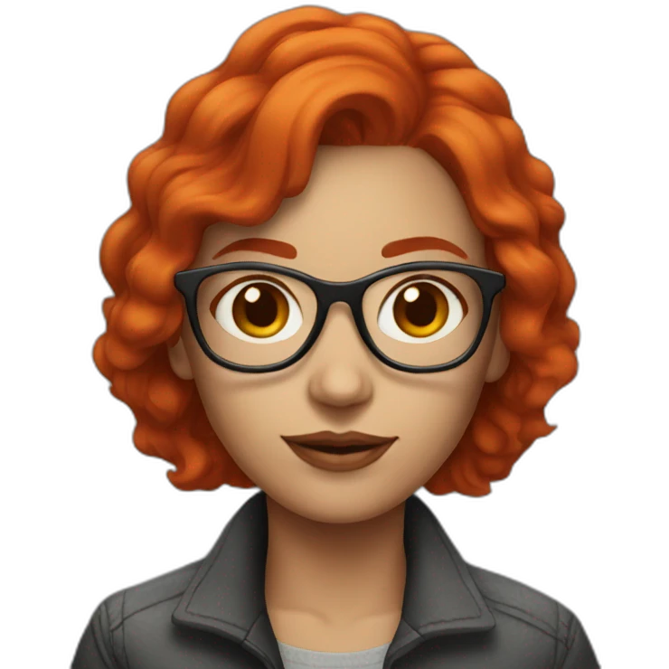 woman with red hair and red glasses emoji