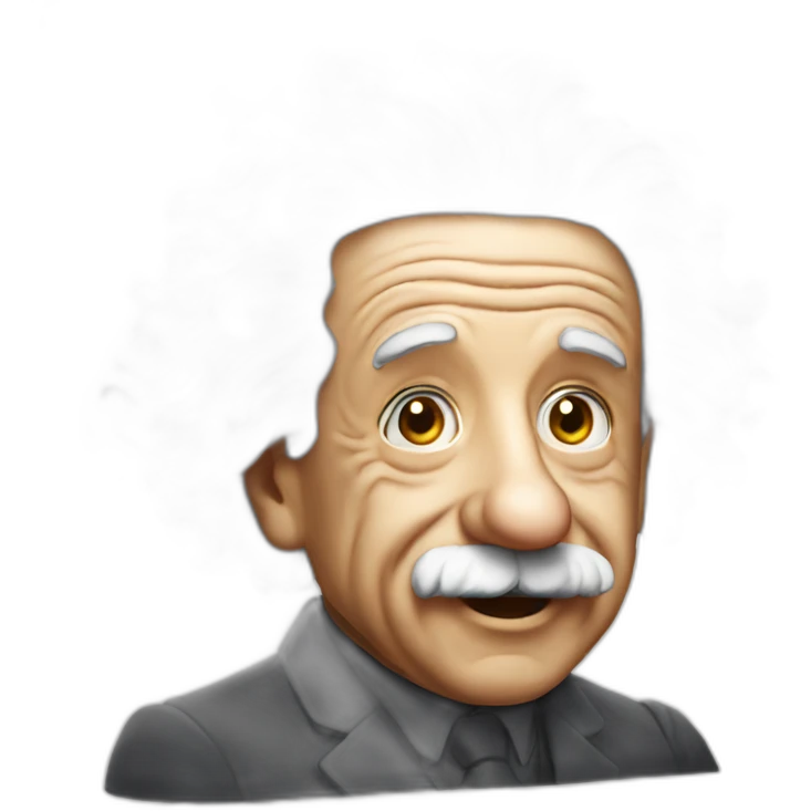 einstein with a bang emoji